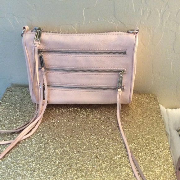 NWOT Rebecca Minkoff Mini 3 Zip Convertible Leather Cross Body Petal Pink/SLVR🎀 - Picture 9 of 11